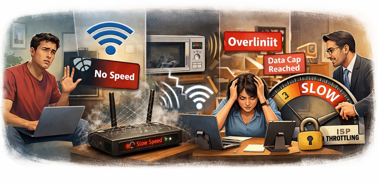 Different types of internet slowdowns explained